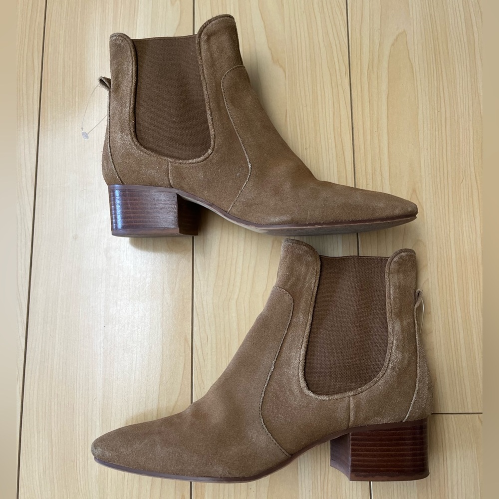 Zara Suede Ankle Boots Booties Sz 37 Women’s Shoes
